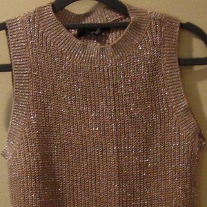 New w/tags  Sz 6 Metallic Mauve Gold Knit Tank